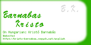 barnabas kristo business card