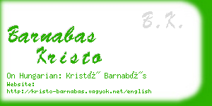 barnabas kristo business card